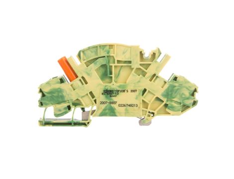 Złączka szynowa PE 2-przewodowa z izolowanym gniazdem pomiarowym do wtyku pomiarowego fi 4mm 2007-8807 /20szt./