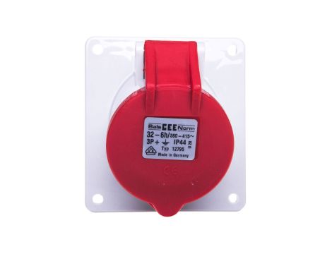 Gniazdo tablicowe 32A 4P 400V 6h IP44 skośne Quick-Connect 12795