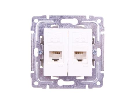 DANTE Gniazdo komputerowe podwójne 2xRJ45 kat.5e nieekranowane białe 450467