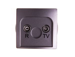 Simon Basic Gniazdo antenowe R/TV przelotowe stal inox BMZAP10/1.01/21
