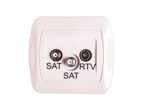 Simon Akord Gniazdo antenowe SAT/SAT/RTV końcowe beżowe AZAR+SAT3.1-P2/12