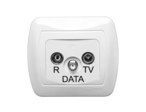 Simon Akord Gniazdo antenowe R/TV/DATA białe AAD/11