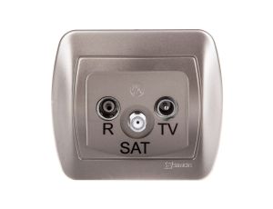Simon Akord Gniazdo antenowe RTV/SAT końcowe satyna metalizowana AAS/29