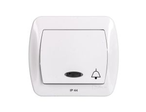 Simon Akord Przycisk bryzgoszczelny /dzwonek/ IP44 z podświetleniem biały AD1BL/11