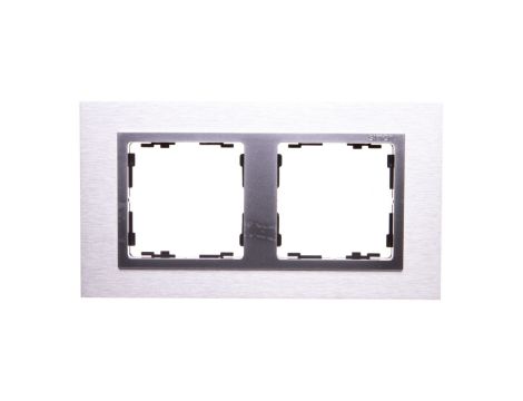 Simon 82 Ramka podwójna metalowa inox mat/ ramka pośrednia aluminium mat 82927-34