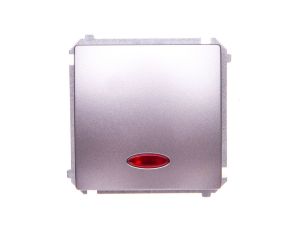 Simon Basic Przycisk światło z podświetleniem, szybkozłącza, inox BMS1L24V.01/21