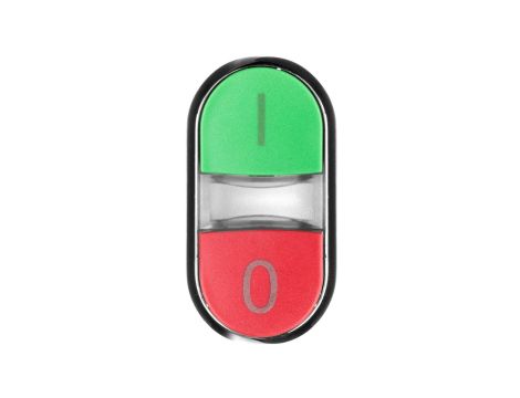 Napęd przycisku podwójnego 22mm zielony /I/ i czerwony wystający /O/ z podświetleniem metal IP69k Sirius ACT 3SU1051-3BB42-0AK0