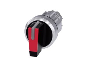 Napęd przełącznika 3 położeniowy I-OII 22mm czerwony podświetlany stabilny/niestabilny metal mat IP69k Sirius ACT 3SU1052-2BN2