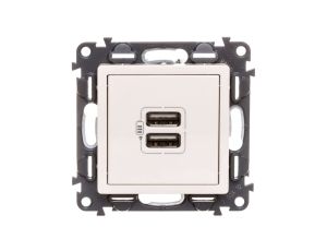 VALENA LIFE Ładowarka z gniazdem 2xUSB kremowy 753212