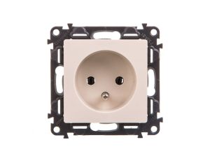 VALENA LIFE Gniazdo pojedyncze z/u 2P+Z kremowy 753281