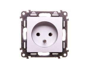 VALENA LIFE Gniazdo pojedyncze z/u 2P+Z aluminium 753385