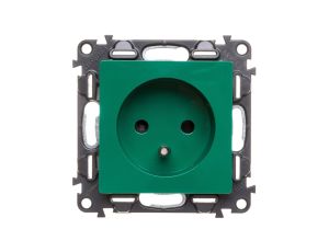 VALENA LIFE Gniazdo pojedyncze z/u 2P+Z zielone 753389