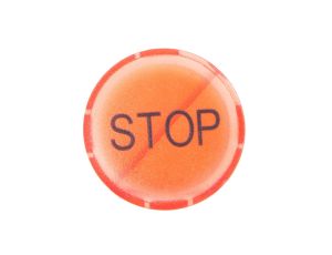 Soczewka przycisku 22mm płaska z opisem STOP M22-XDL-R-GB0 218326 /10szt./