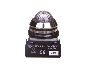 Lampka sygnalizacyjna 30mm bezbarwna 24V AC/DC żarówka W0-L-NEF30LE/24V B