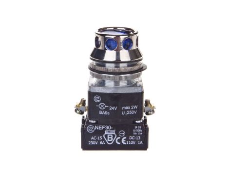 Przycisk sterowniczy 30mm niebieski z samopowrotem z podświetleniem 2Z NEF30-KLXY/24V