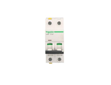 Wyłącznik nadprądowy 2P D 0,5A 6kA AC iC60N-D0,5-2 A9F05270