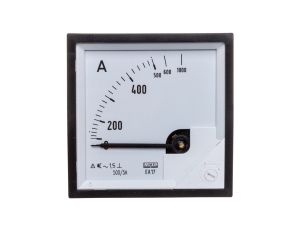 Amperomierz analogowy tablicowy 500/1000A do przekładnika 500/5A 72x72mm IP50 C3 K=90 st. EA17N F42200000000