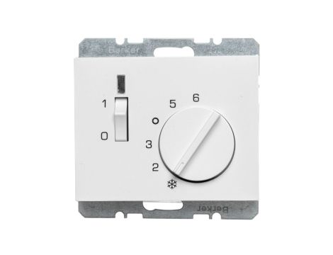 K.1 Regulator temperatury pomieszczenia z zestykiem zwiernym elementem centralnym i łącznikiem śnieżnobiały 20307109