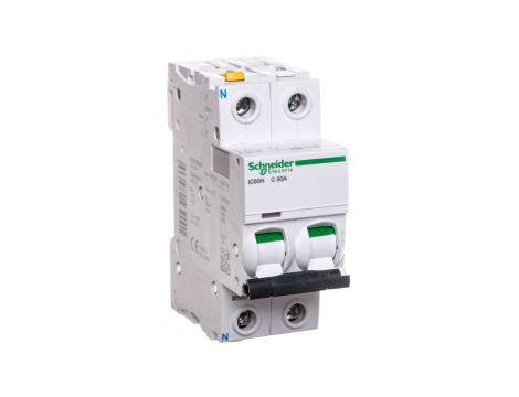 Wyłącznik nadprądowy 1P+N C 50A 10kA AC iC60H-C50-1N A9F07650