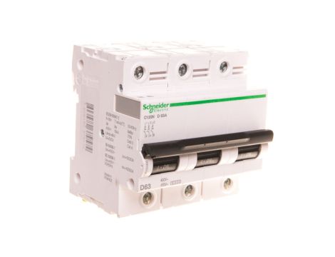Wyłącznik nadprądowy 3P D 63A 10kA AC C120N A9N18386