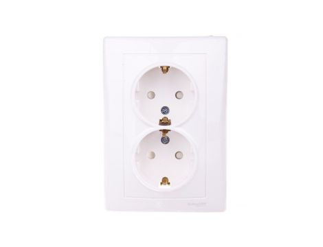 Sedna Gniazdo podwójne kremowe schuko 16A IP20 SDN3000423