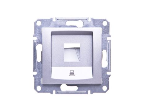 Sedna Płytka do gniazda komputerowego pojedynczego RJ45 kat.5e UTP aluminium SDN4300360