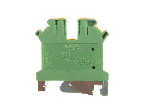 Złączka szynowa ochronna 2-przewodowa 0,2-4mm2 zielono-żółta USLKG 3 0441083 /50szt./