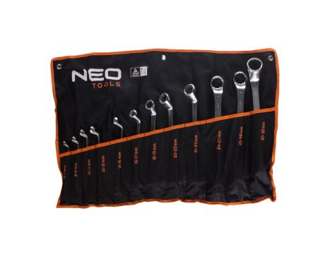 Klucze oczkowe odgięte 6-32mm /zestaw 12 szt./ 09-952