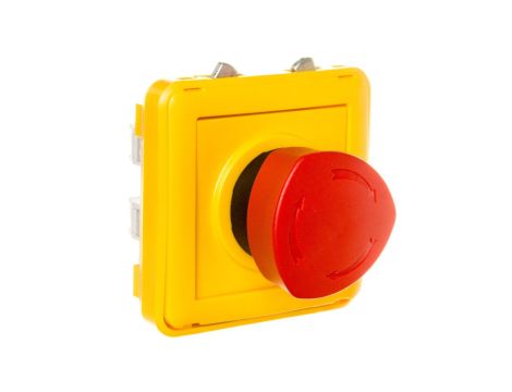 PLEXO55 Wyłącznik awaryjny obrotowy szary/żółty 069549