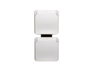 PLEXO55 Gniazdo podwójne pionowe z/u białe/ecru 069643