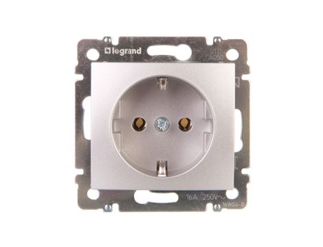 VALENA Gniazdo pojedyncze z/u SCHUKO aluminium 770120