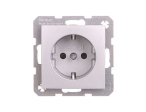 Berker B.1/B.3/B.7 Glas Gniazdo pojedyncze SCHUKO 16A 250V aluminium 47231404