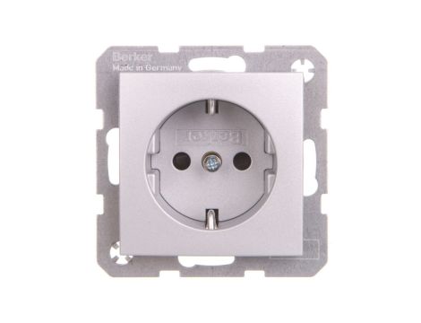Berker B.1/B.3/B.7 Glas Gniazdo pojedyncze SCHUKO 16A 250V aluminium 47231404