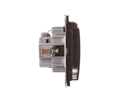 IMPRESJA Gniazdo bryzgoszczelne z/u Schuko IP44 z przesłonami klapka przezroczysta antracyt GPH-1YSP/m/50/d