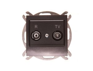 IMPRESJA Gniazdo antenowe RTV przelotowe 16dB antracyt GPA-16YP/m/50