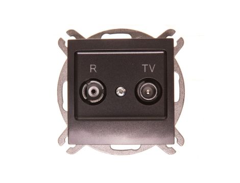 IMPRESJA Gniazdo antenowe RTV przelotowe 16dB antracyt GPA-16YP/m/50