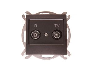 IMPRESJA Gniazdo antenowe RTV przelotowe 14dB antracyt GPA-14YP/m/50