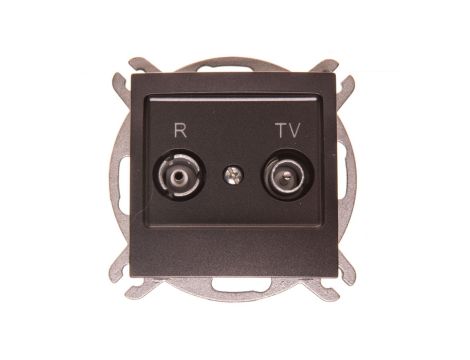 IMPRESJA Gniazdo antenowe RTV przelotowe 14dB antracyt GPA-14YP/m/50