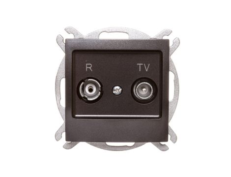 IMPRESJA Gniazdo antenowe RTV przelotowe 10dB antracyt GPA-10YP/m/50