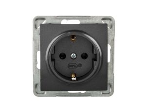 IMPRESJA Gniazdo pojedyncze z/u Schuko antracyt GP-1YS/m/50