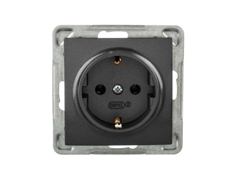 IMPRESJA Gniazdo pojedyncze z/u Schuko antracyt GP-1YS/m/50