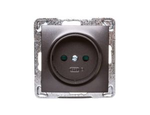 IMPRESJA Gniazdo pojedyncze b/u z przesłonami antracyt GP-1YP/m/50