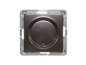 IMPRESJA Ściemniacz przyciskowo-obrotowy /żarowy i halogenowy/ antracyt ŁP-8Y/m/50