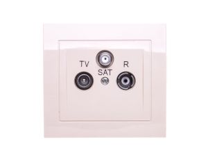 KIER Gniazdo antenowe RTV-SAT końcowe beżowe GPA-WS/01