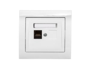 KIER Gniazdo komputerowe pojedyncze RJ45 kat.6 białe GPK-1W/K6/00
