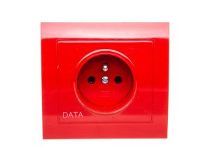 KIER Gniazdo pojedyncze z/u DATA czerwone GP-1WZD/22