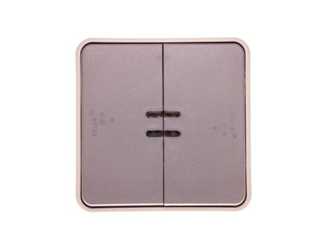 PLEXO55 Łącznik schodowy podwójny z podświetleniem szary 069526