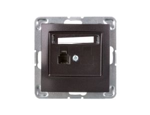 IMPRESJA Gniazdo telefoniczne pojedyncze RJ11 antracyt GPT-1Y/m/50