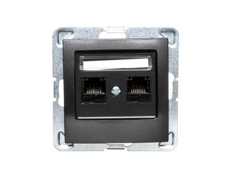 IMPRESJA Gniazdo komputerowe podwójne RJ45 kat.5e MMC antracyt GPK-2Y/K/m/50