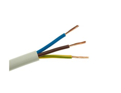 Przewód mieszkaniowy H03VV-F (OMY) 3x0,5 żo biały 300/300V /100m/